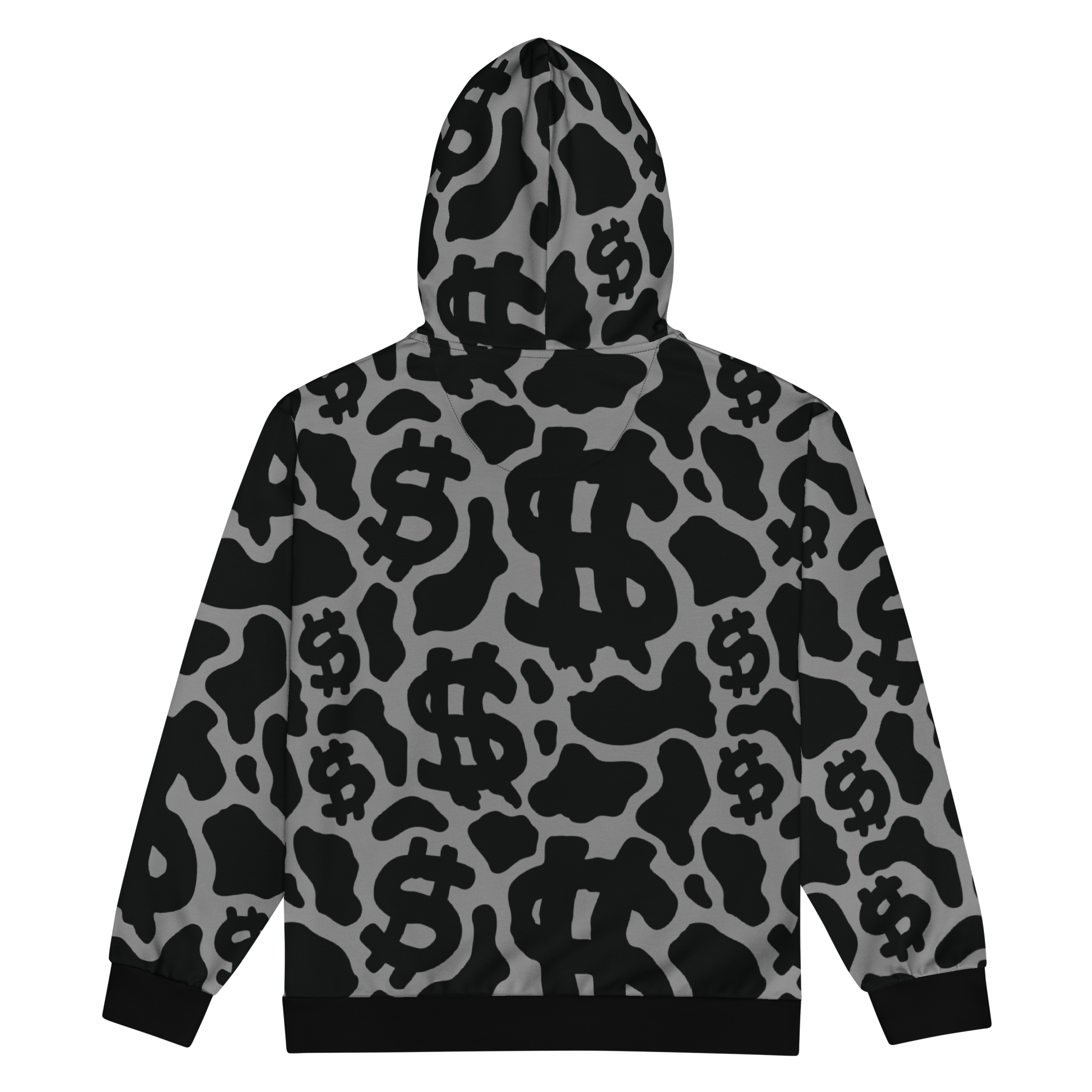 CA$H COW UNISEX ZIP HOODIE - CHARCOAL