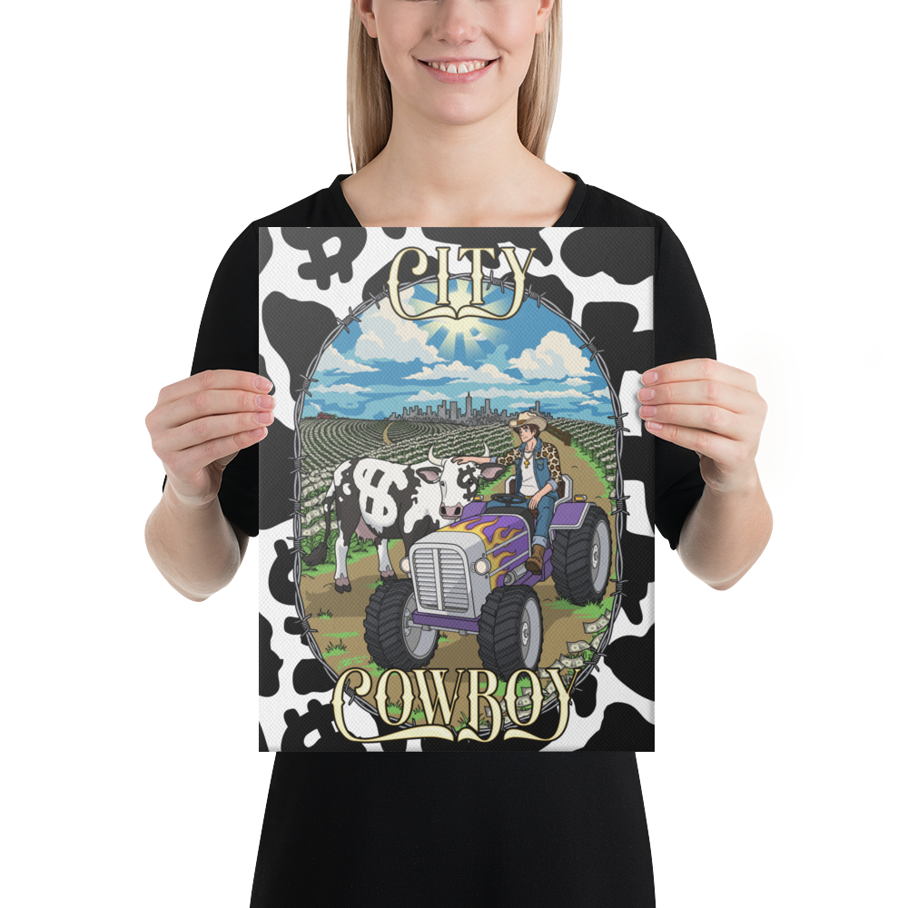 CITY COWBOY CA$H COW - Canvas Print