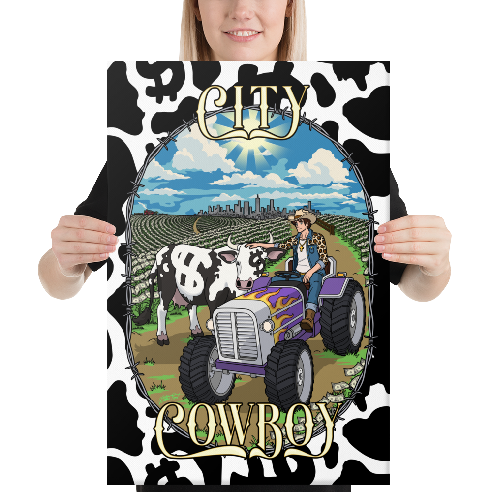 CITY COWBOY CA$H COW - Canvas Print