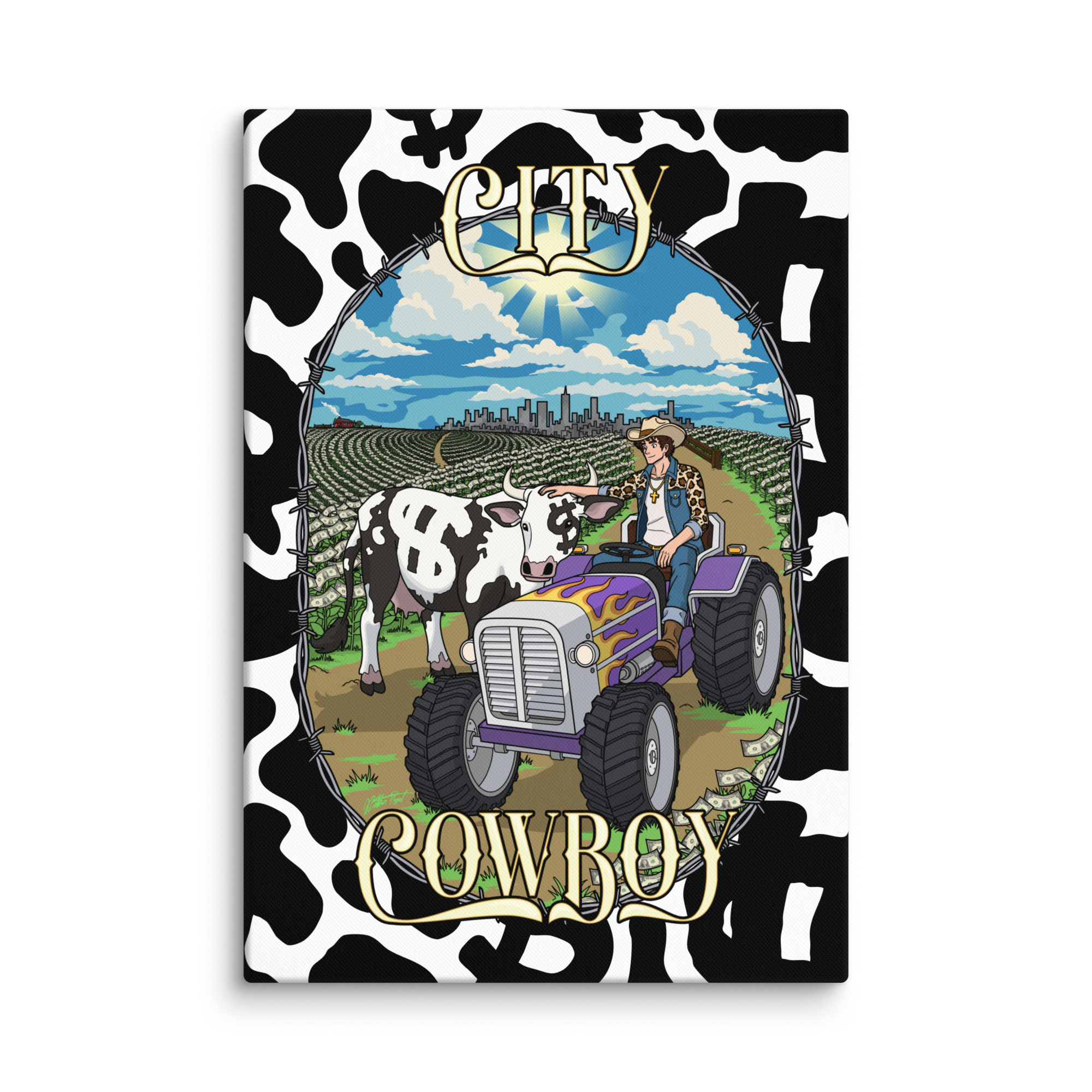 CITY COWBOY CA$H COW - Canvas Print