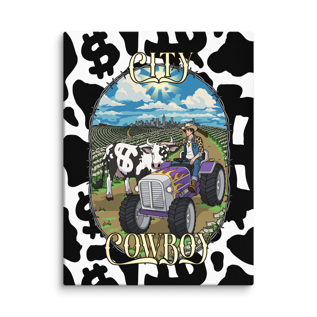 CITY COWBOY CA$H COW - Canvas Print