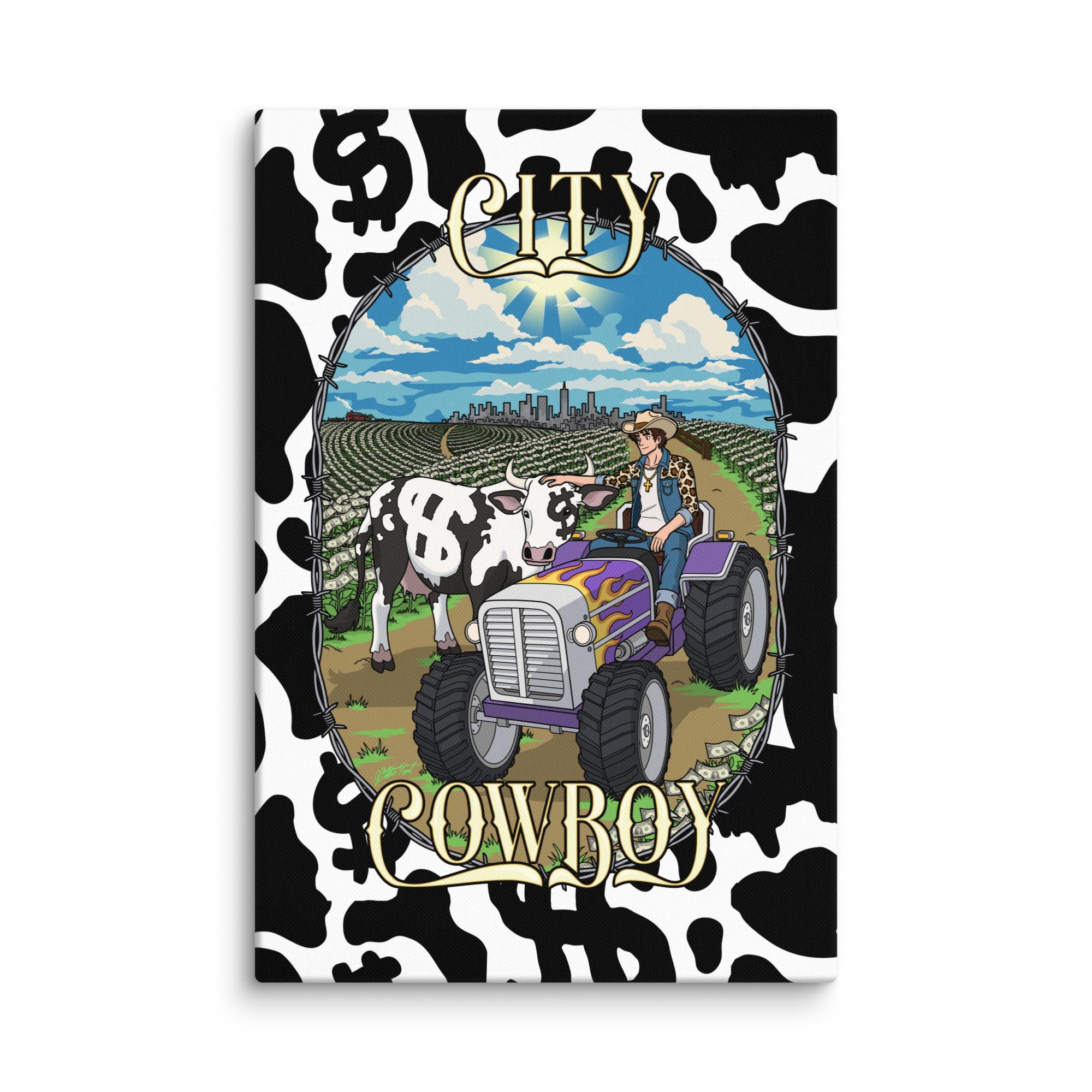 CITY COWBOY CA$H COW - Canvas Print