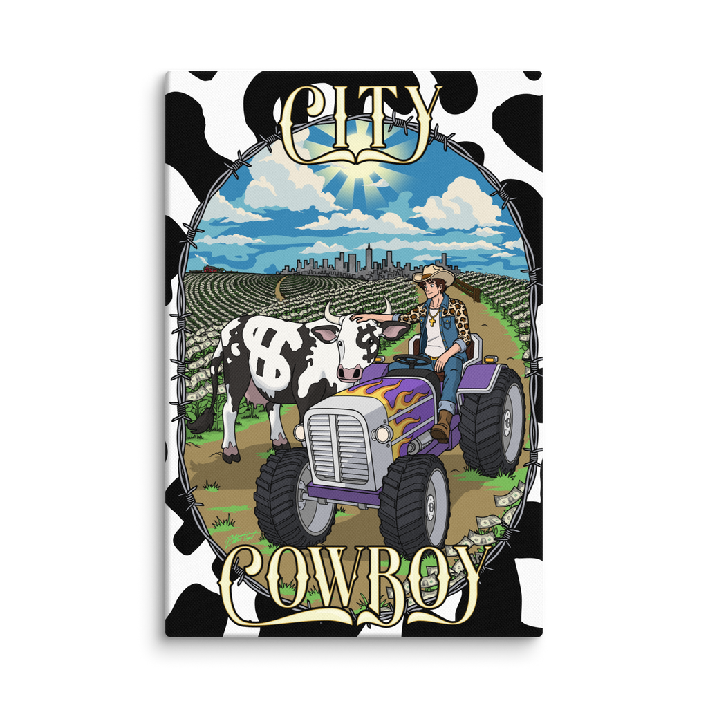 CITY COWBOY CA$H COW - Canvas Print