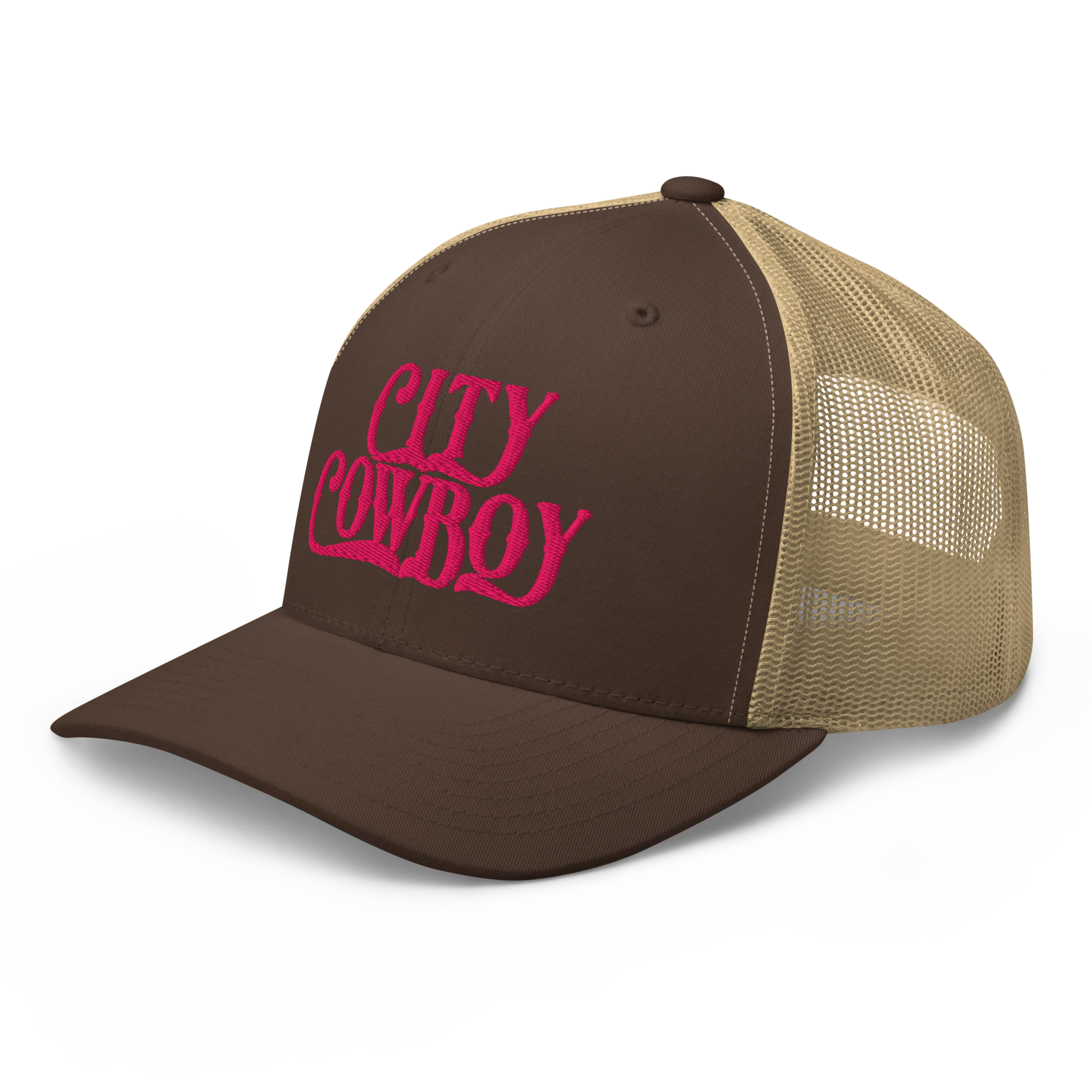 City Cowboy Trucker Cap - PINK LETTERS