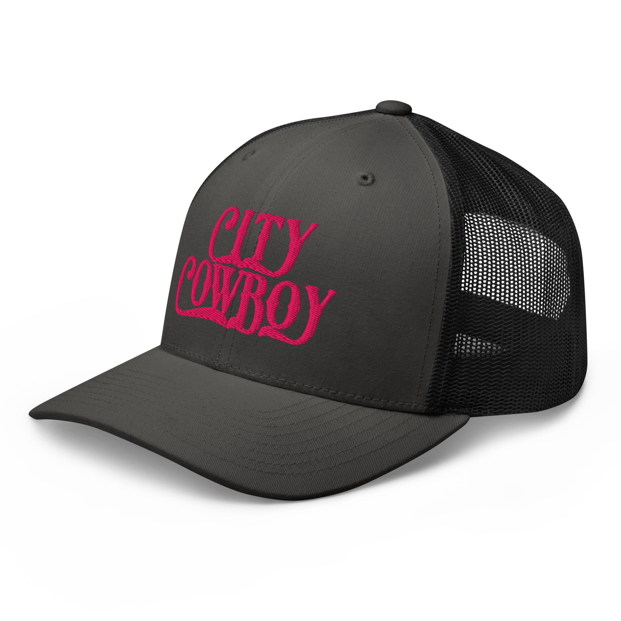 City Cowboy Trucker Cap - PINK LETTERS