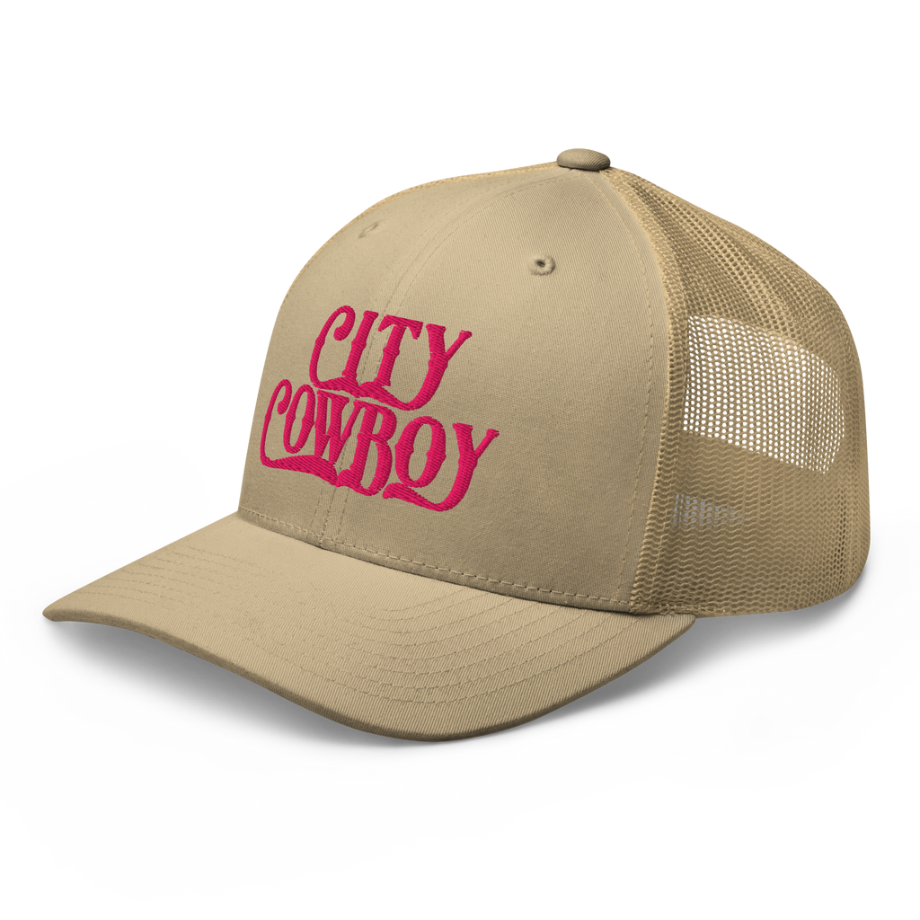 City Cowboy Trucker Cap - PINK LETTERS