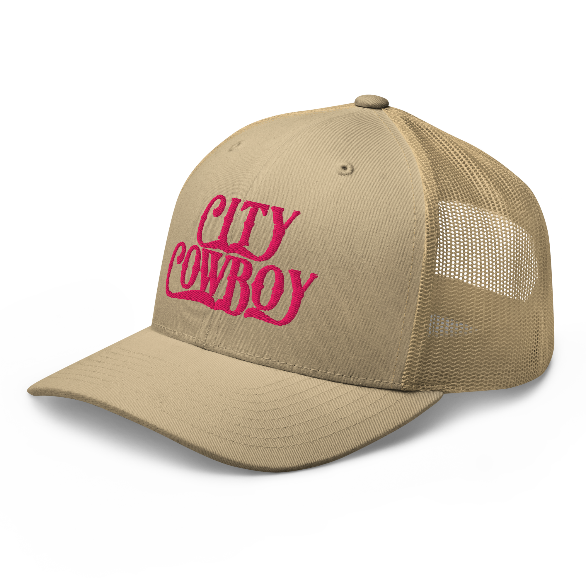 City Cowboy Trucker Cap - PINK LETTERS