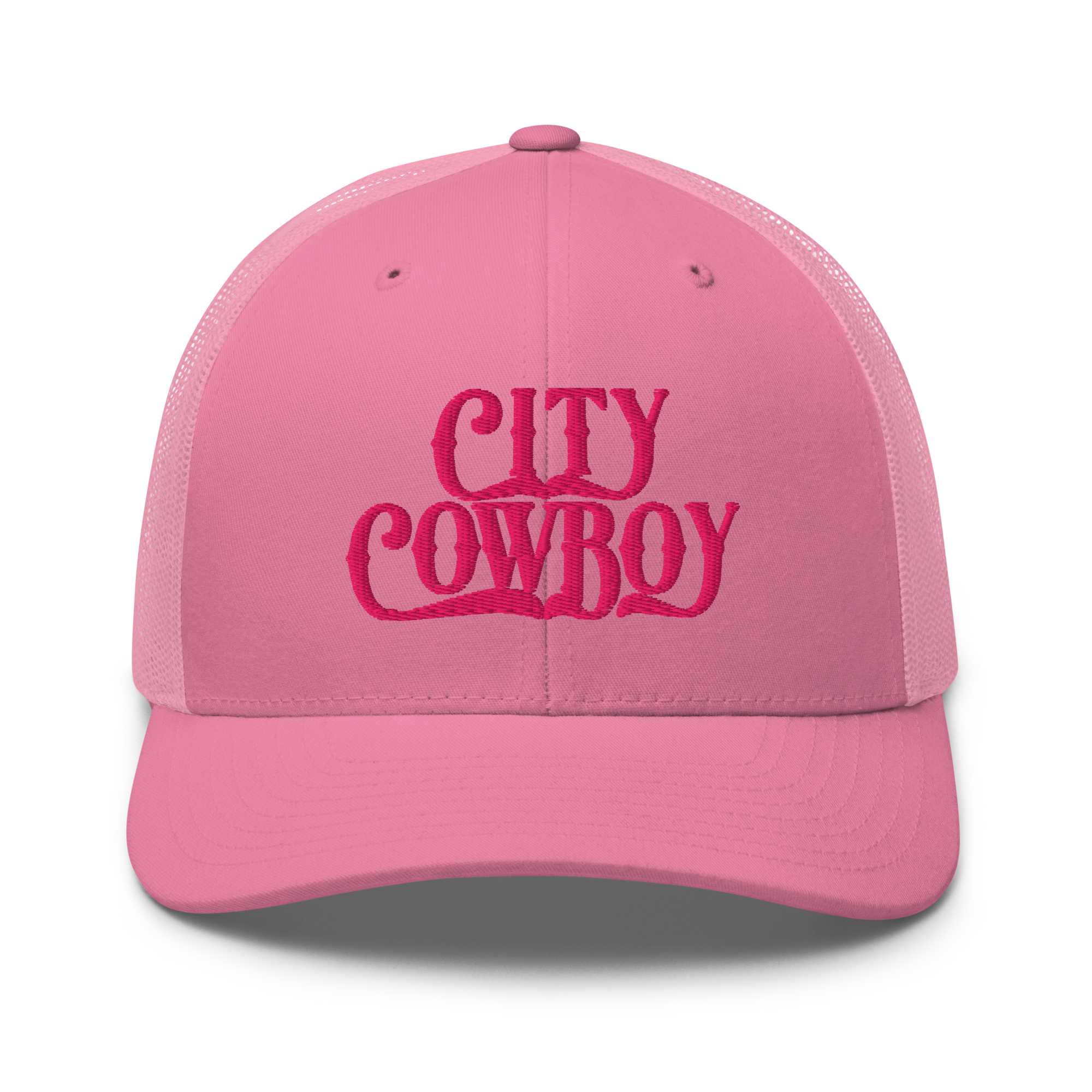 City Cowboy Trucker Cap - PINK LETTERS