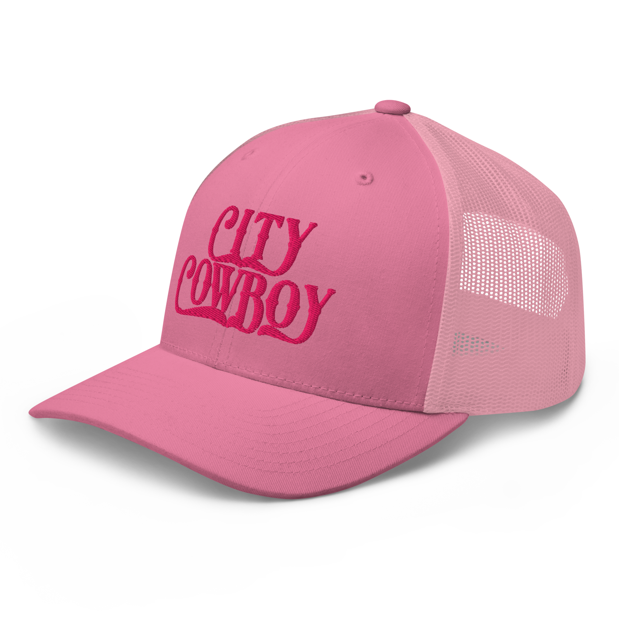 City Cowboy Trucker Cap - PINK LETTERS